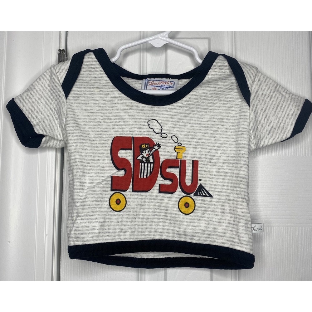 NCAA Baby San Diego State SDSU Train Logo Shirt Grey Size 12 M New